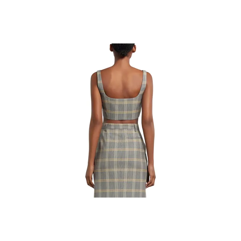 MARNI Check Pattern Cropped Tank Top-3