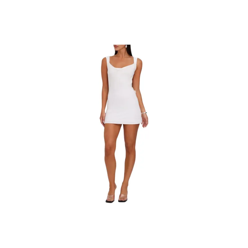 Tiger Mist ZITA MINI DRESS Slip Dress Women's White-2