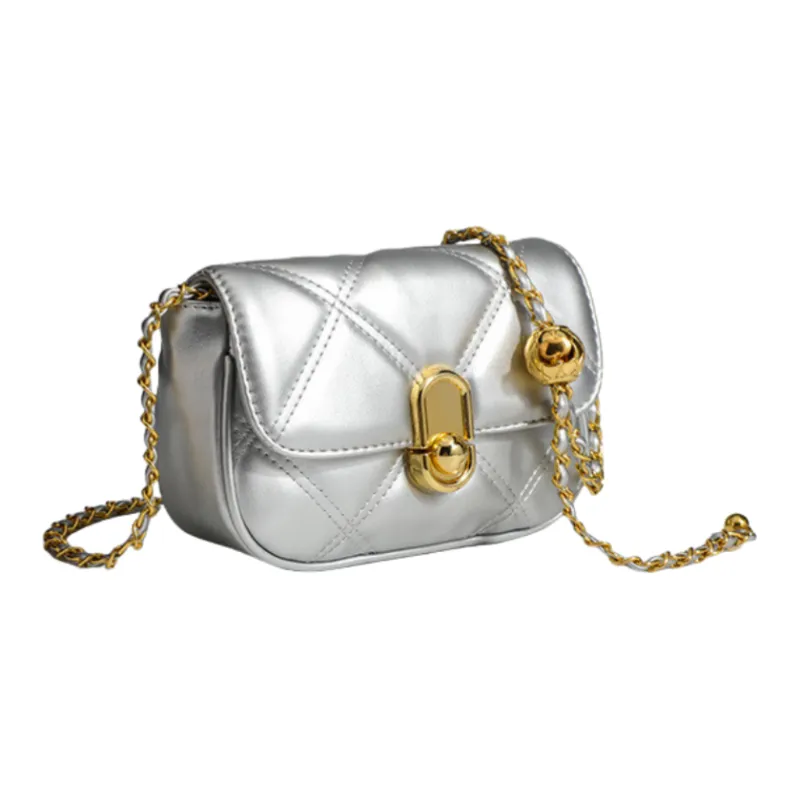 NOMK PU Crossbody Bag Regular Women's White/Black/Silver-8