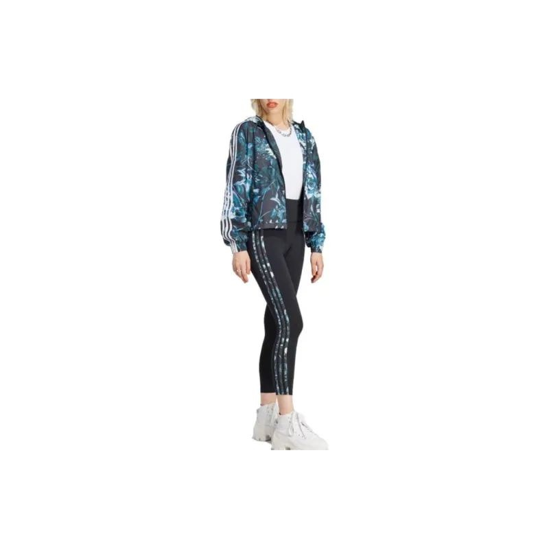 Adidas Women's 3 Stripes Flower Leggings Black-2