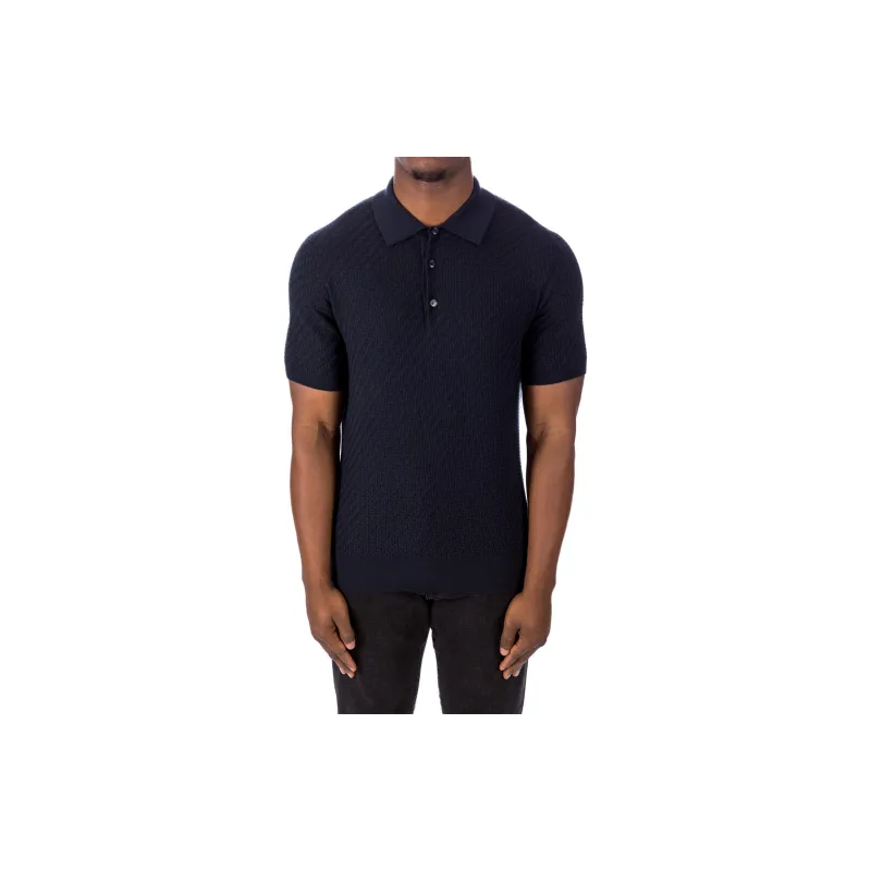 Brioni Woven Pattern Knitted Polo Shirt-2
