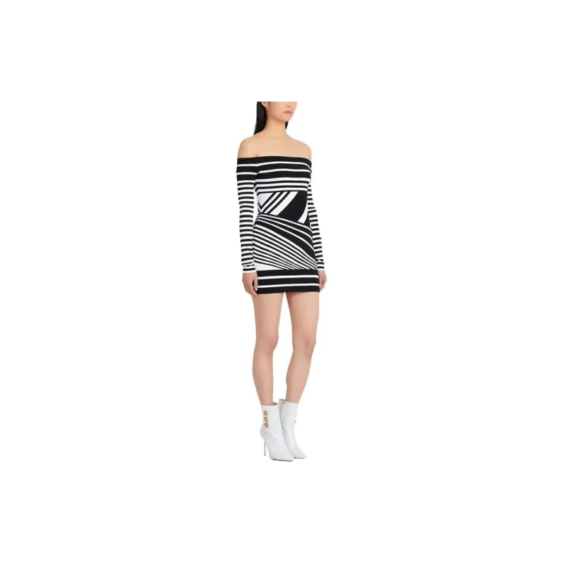 BALMAIN Jacquard stripe Minidress-3