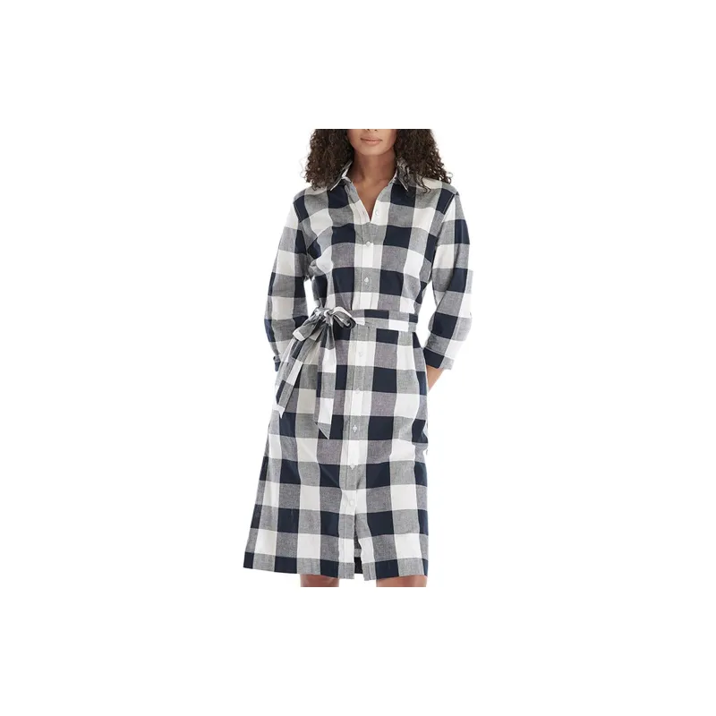 BARBOUR Long-Sleeved Dresses Women's Gray White-3