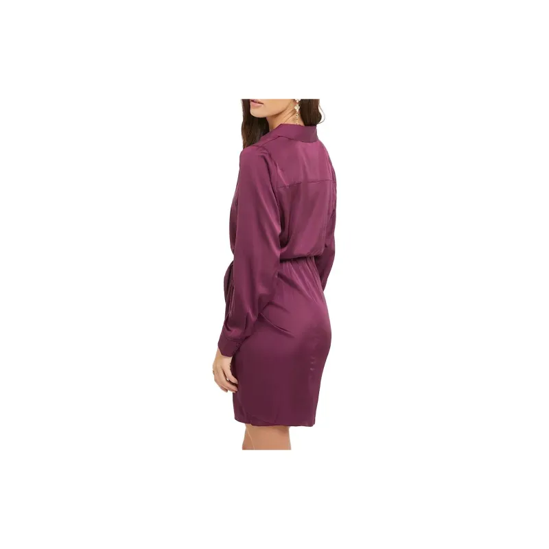 GUESS Eco Alya Dress Long-Sleeved Dresses Women's Purple-3