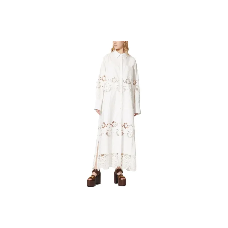 Valentino Long-Sleeved Dresses Women's White-1