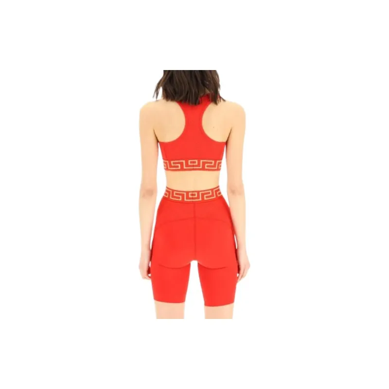 VERSACE Greca Border Sports Bra 'Red'-2