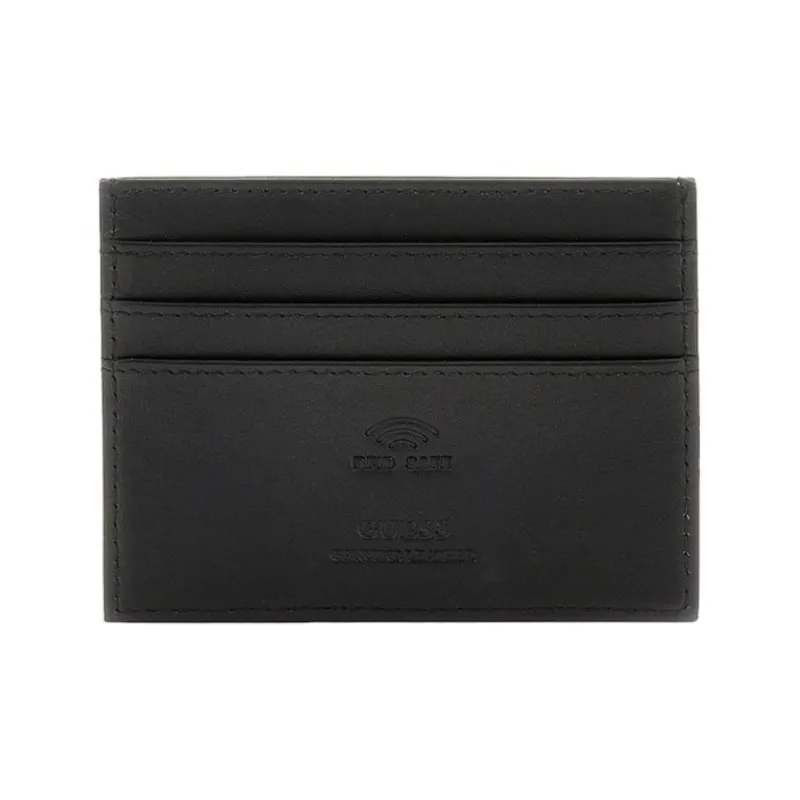 GUESS Cow Leather Card Holder Regular Unisex Black-1