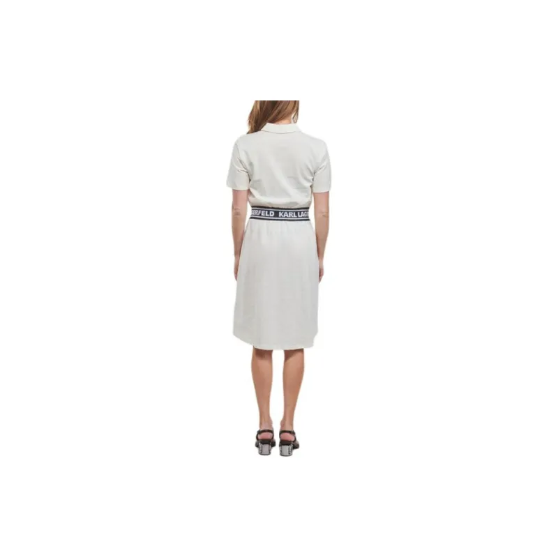 KARL LAGERFELD Short Sleeved Dress Women's White-2