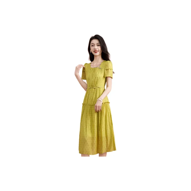 Mylan Short Sleeved Dresses Women's Green-2