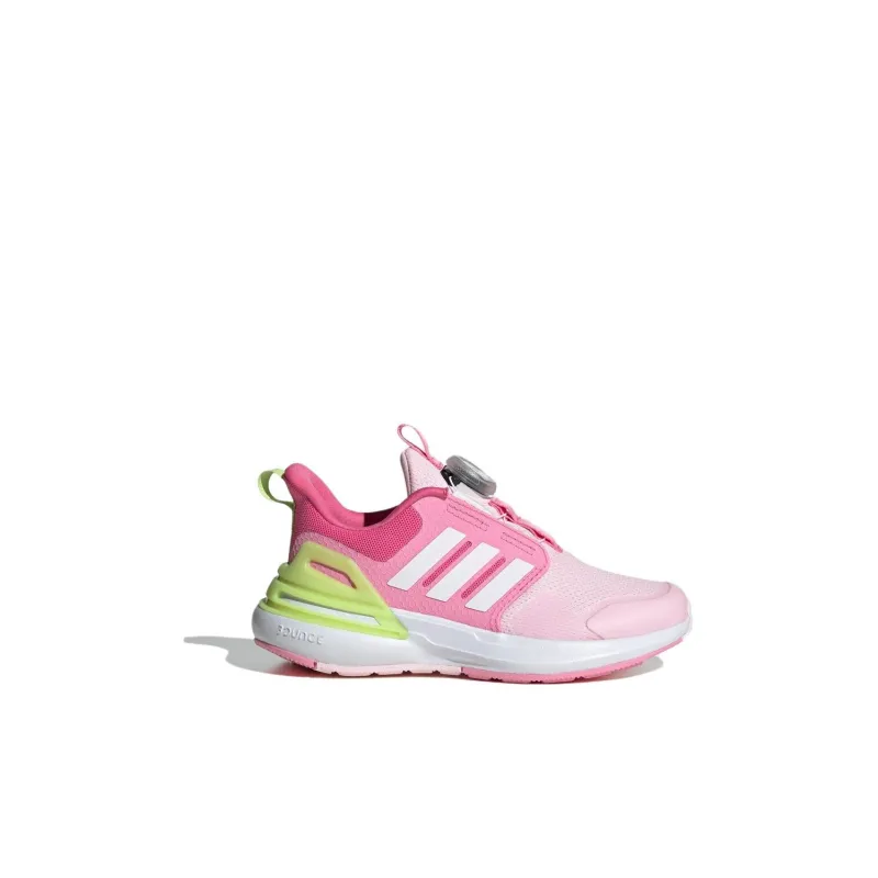 Adidas Rapidasport BOA Abrasion Resistant Low Top Kids' Running Shoes Pink Yellow Kids'-1