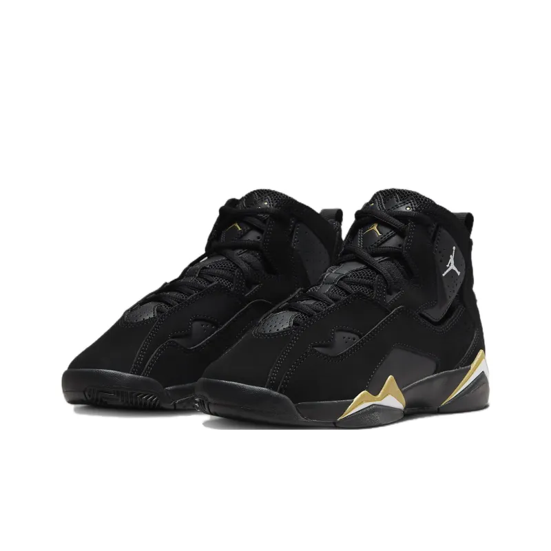 Jordan True Flight Anti-Slip Wear-Resistant High-Top Children's Basketball Shoes Black Teenagers-2