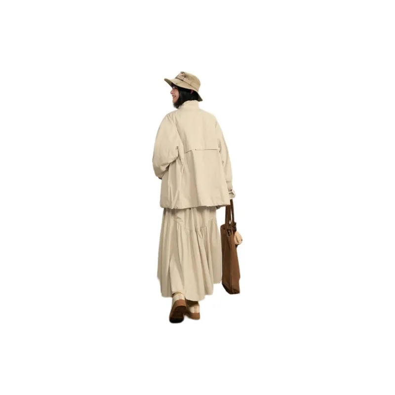 ZIHAN Jackets & Coats Women's Beige Gold-1