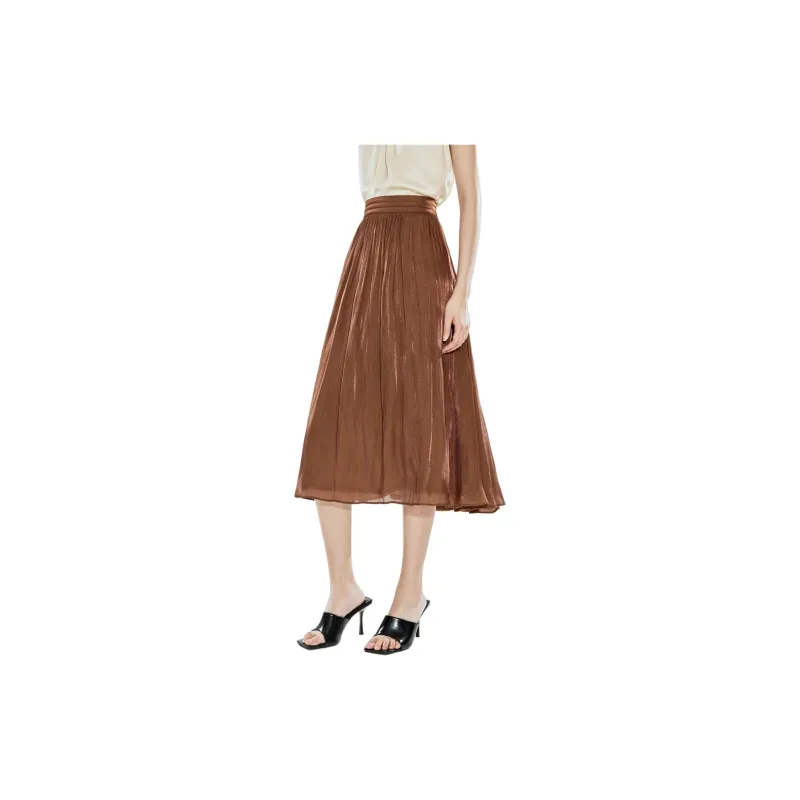 COVERINS Casual Long Skirts Women's Caramel-2