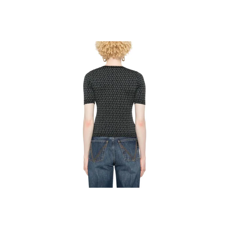 Valentino T Shirt Women's Black Gray Color-3