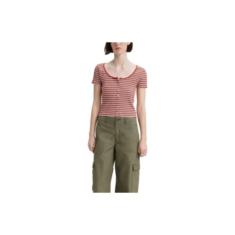 Levis T-Shirts Women's Red-1