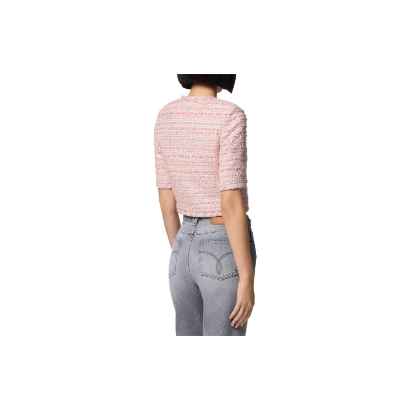 VERSACE Medusa Plaque Cropped Tweed Jacket-3