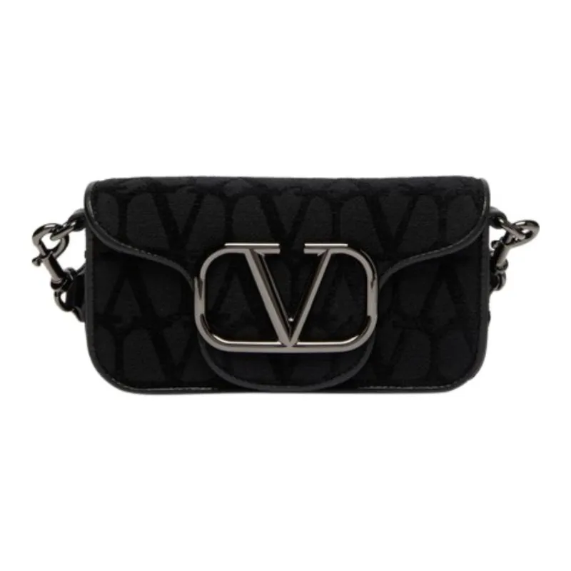 Valentino Fabric With Leather Handbag Shoulder Bag Men's Black-1
