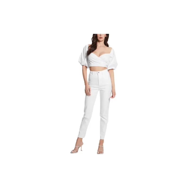 GUESS Mom Jeans Jeans Women's White-3