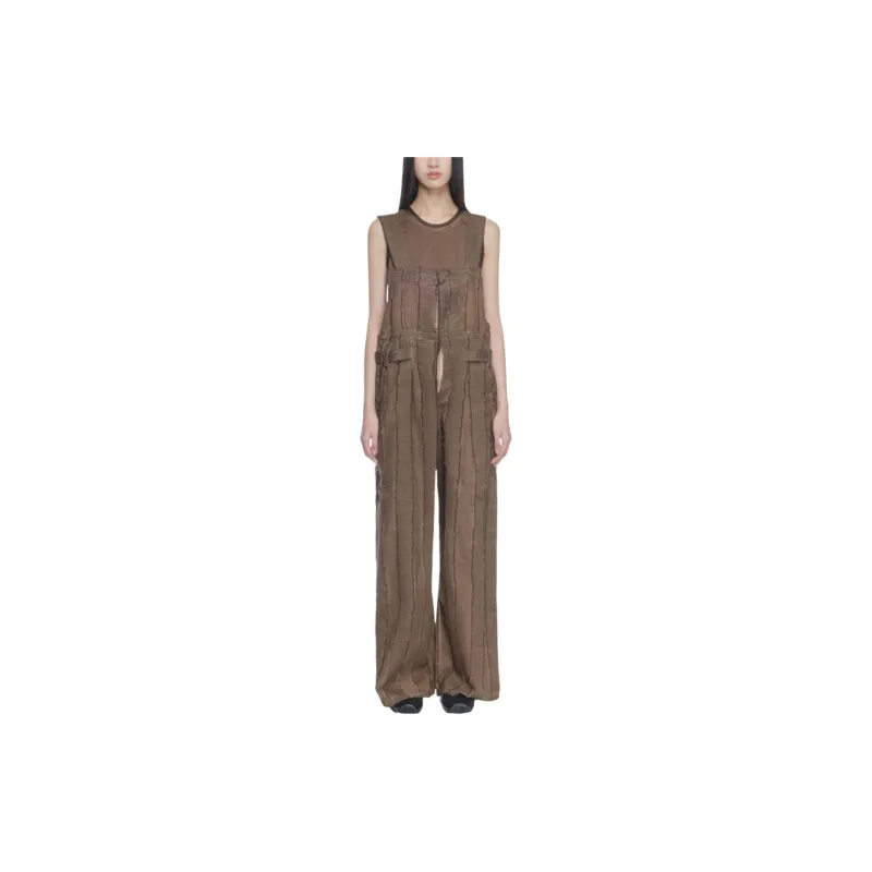 UMA WANG Panda Wide leg Denim Dungarees-2