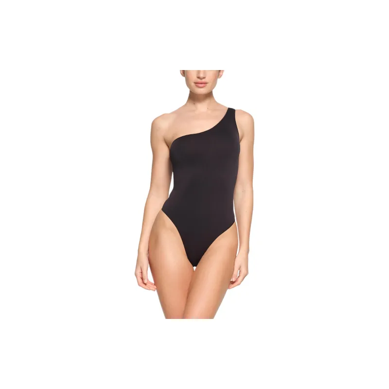 SKIMS ESSENTIAL ONE SHOULDER BODYSUIT Bodysuits Women's ONYX/Onyx-1
