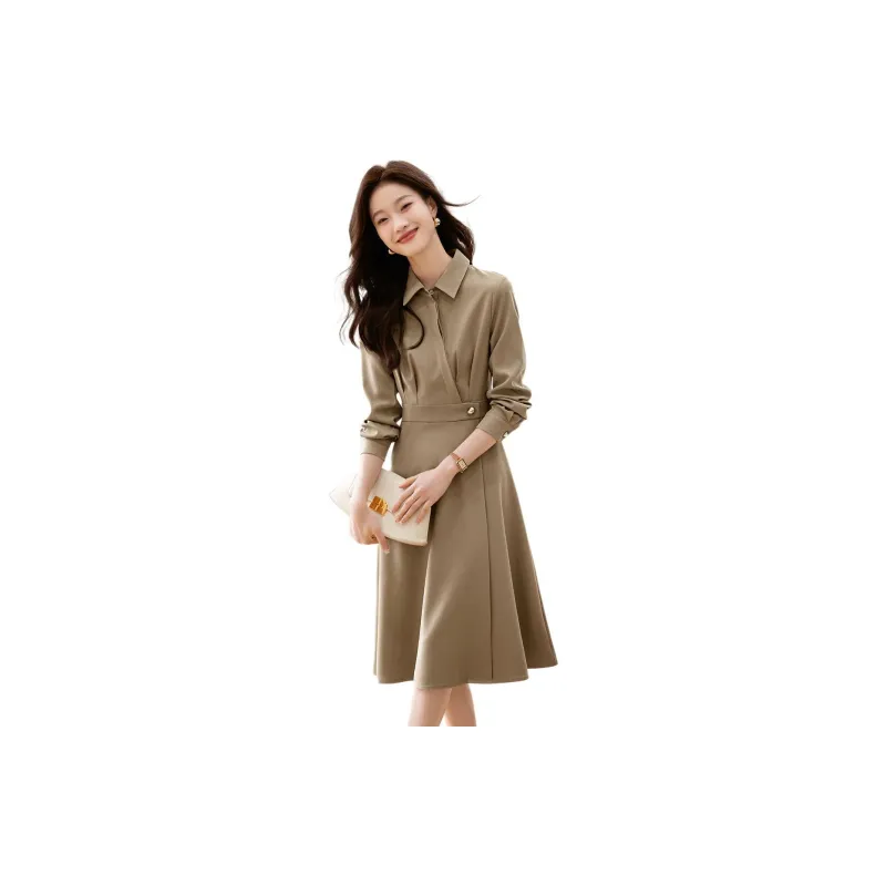 Mo Han Yi Mei Long Sleeved Dress Women's Light Khaki-1