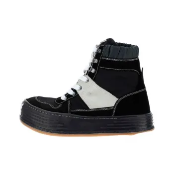 PALM ANGELS High Top Skateboard Shoes 3.5cm Men's Black White