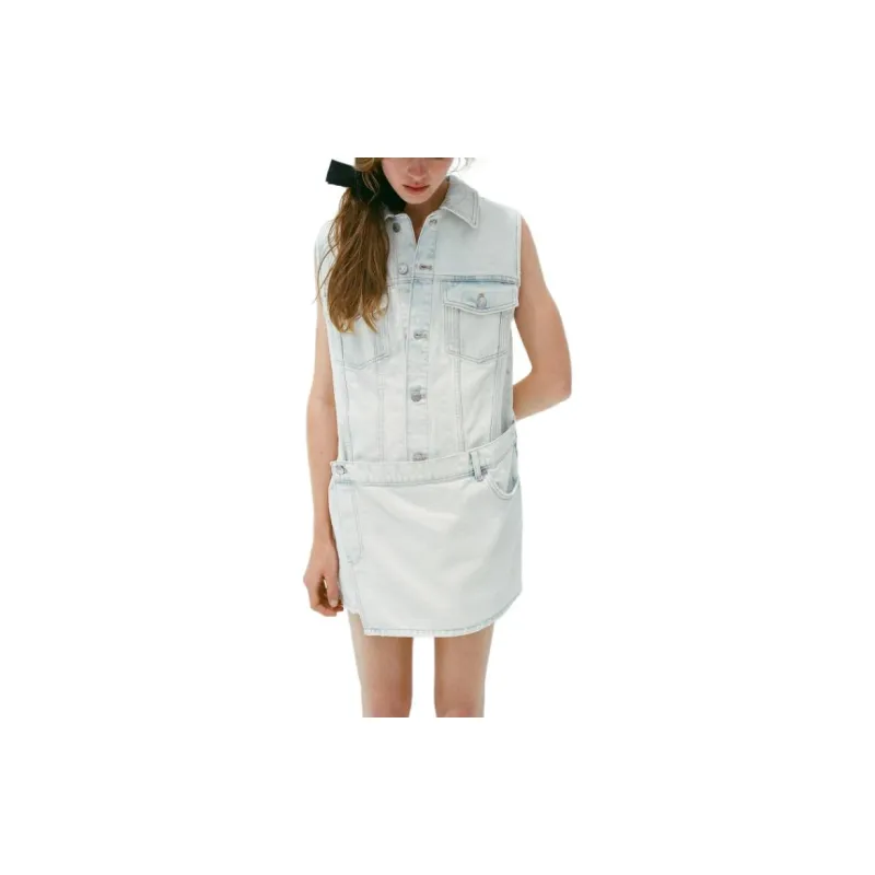 ZARA Sleeveless Dress Women's Light Blue-2