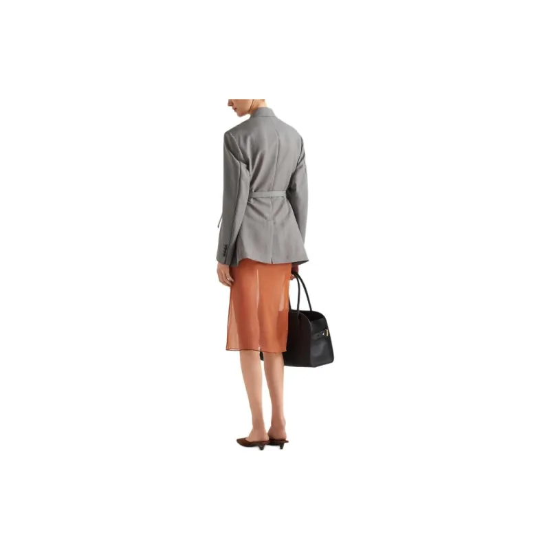 PRADA Button Up Belted Jacket-1