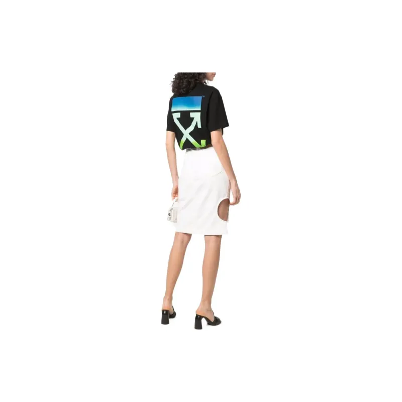 OFF WHITE Women'ss Gradient Arrows Print T Shirt Black/Blue/Green-3