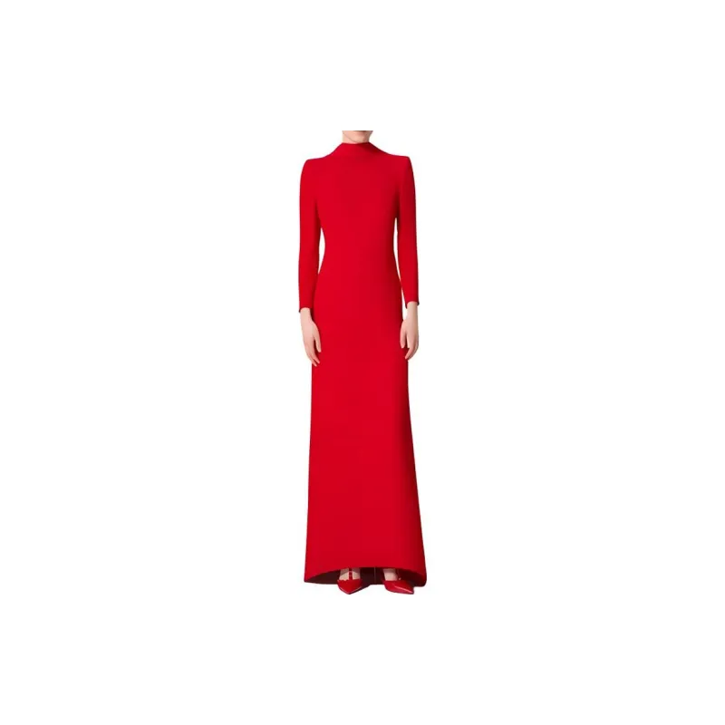 Valentino Long Sleeved Dresses Women's Red-1