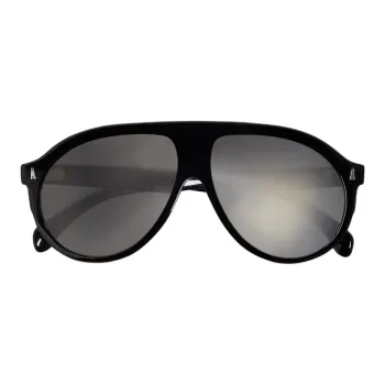 Moncler Acetate Irregular Shape Sunglasses Unisex Black