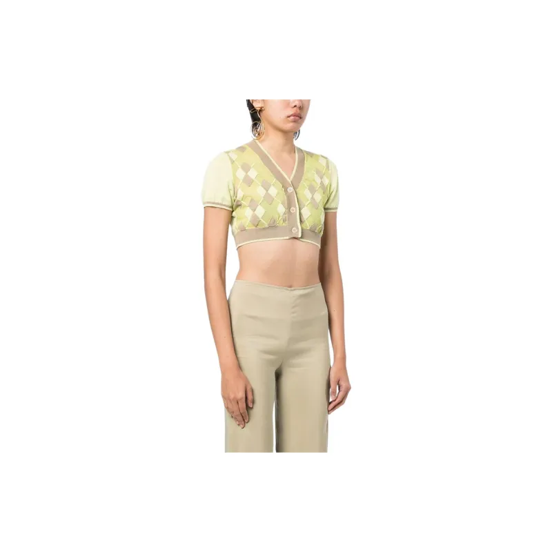 Jacquemus Argyle check pattern Cropped Top-2