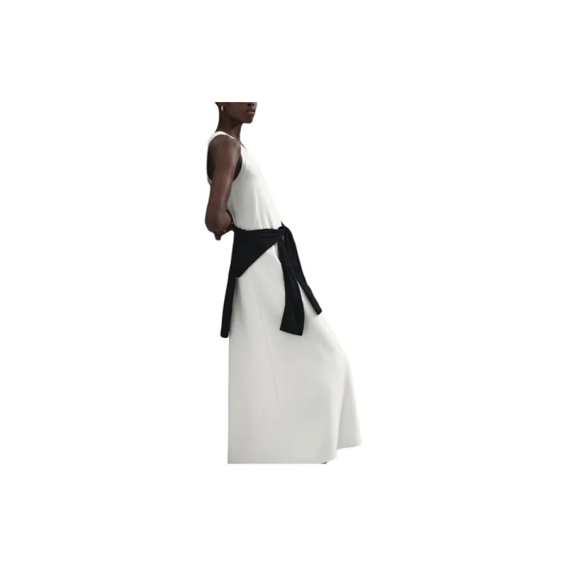 COS SS24 Sleeveless Dress Women's White-4