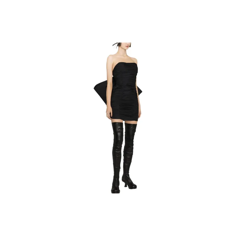 Rotate Taft Pleated Mini Bow Dress-3