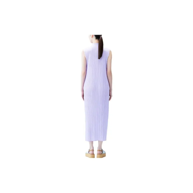 ISSEY MIYAKE Mock neck Plissé Midi Dress-2