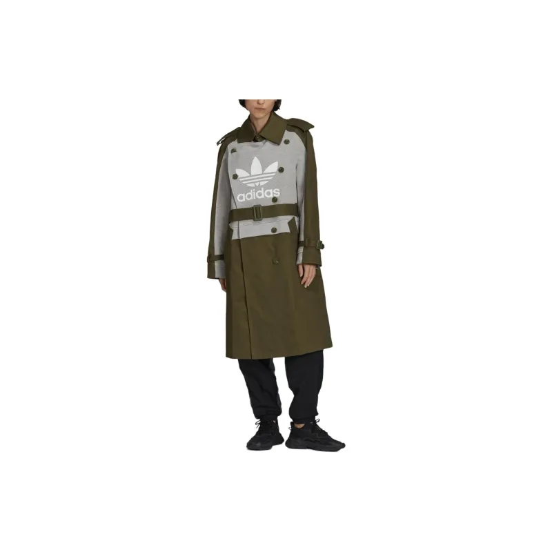 adidas originals Women's Logo Trench Coat Brown-1