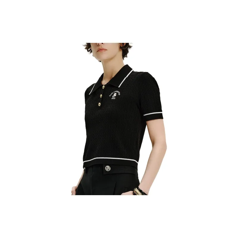 KARL LAGERFELD SS24 Polo Shirt Women's Black-4