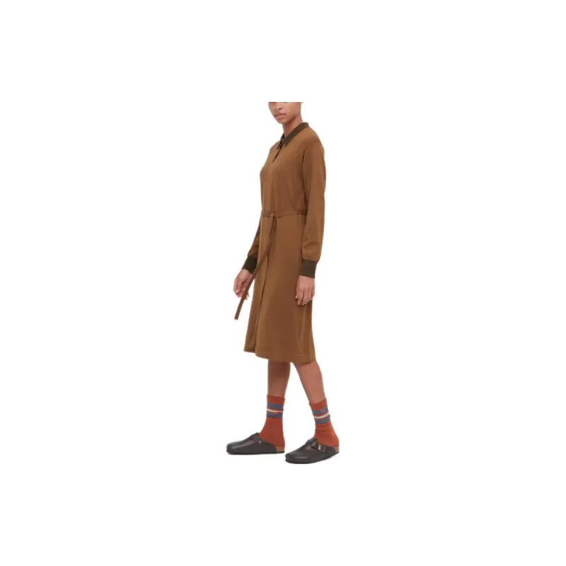 Marni X UNIQLO Marni Co-Branding Long-Sleeved Dresses Women's Brown-4