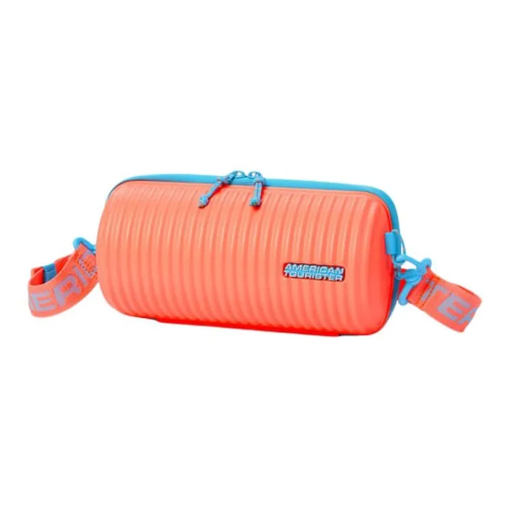 AMERICAN TOURISTER Polycarbonate Cylinder Bag, Shoulder Bag, Crossbody Bag Unisex Coral & Blue-1