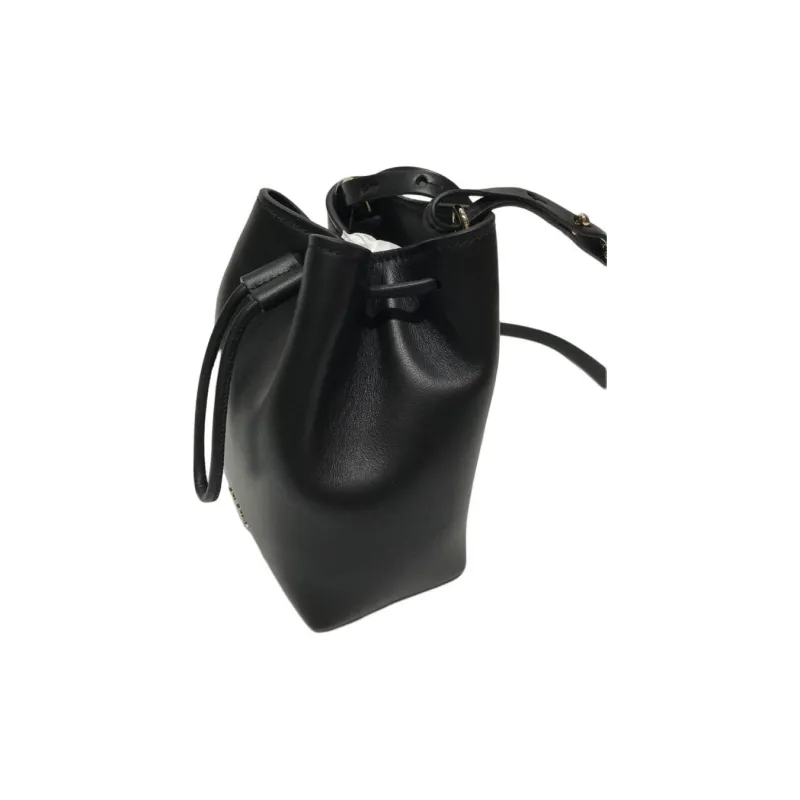 MaxMara Leather Bucket Bags Shoulder Bags Women's Black-4
