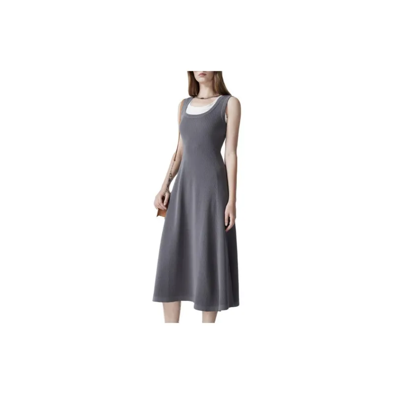 DKNY Sleeveless Dress Women's Gray-3