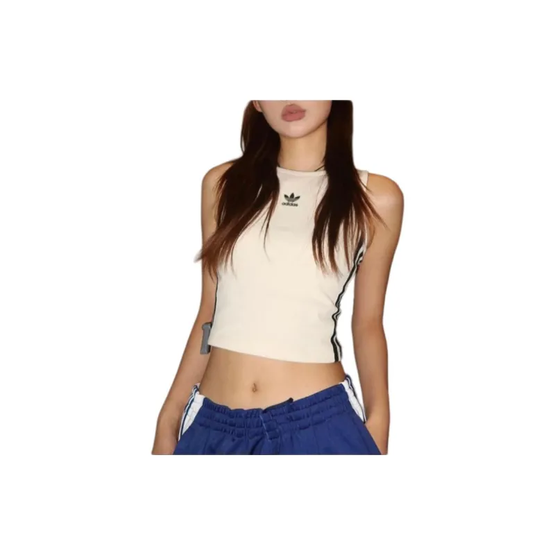 Adidas Originals 3 Stripes Tank Tops Women's Wonder White-5
