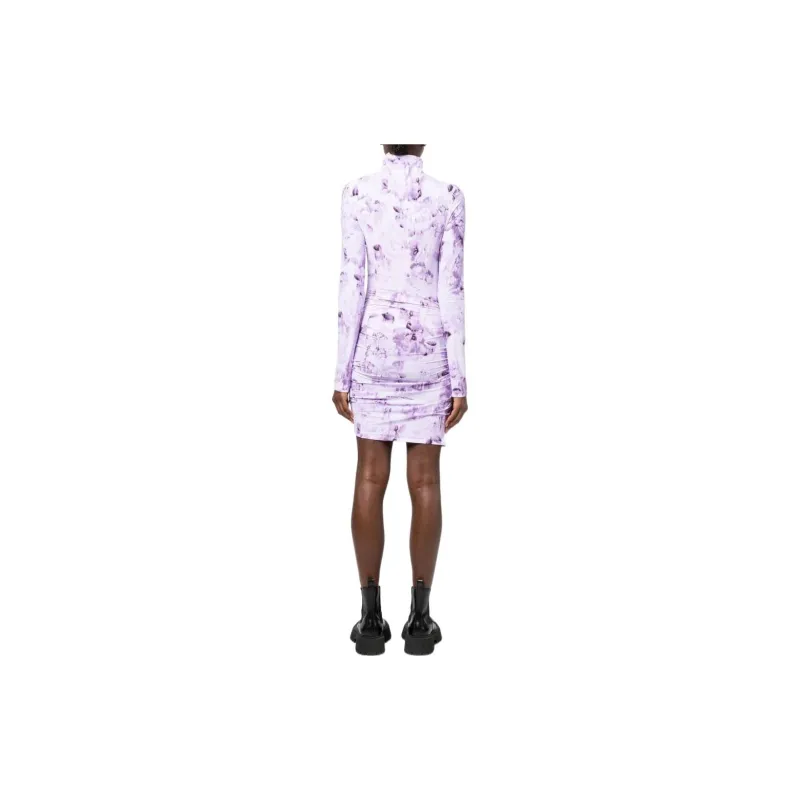 OFF-WHITE Long-Sleeved Dresses Women's Purple-1