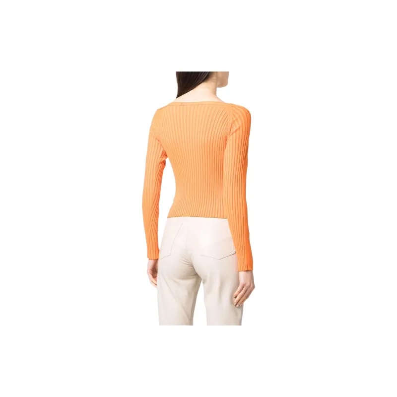Jacquemus La Maille Oro Ribbed Top-2