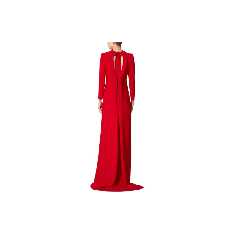 Valentino Long Sleeved Dresses Women's Red-2