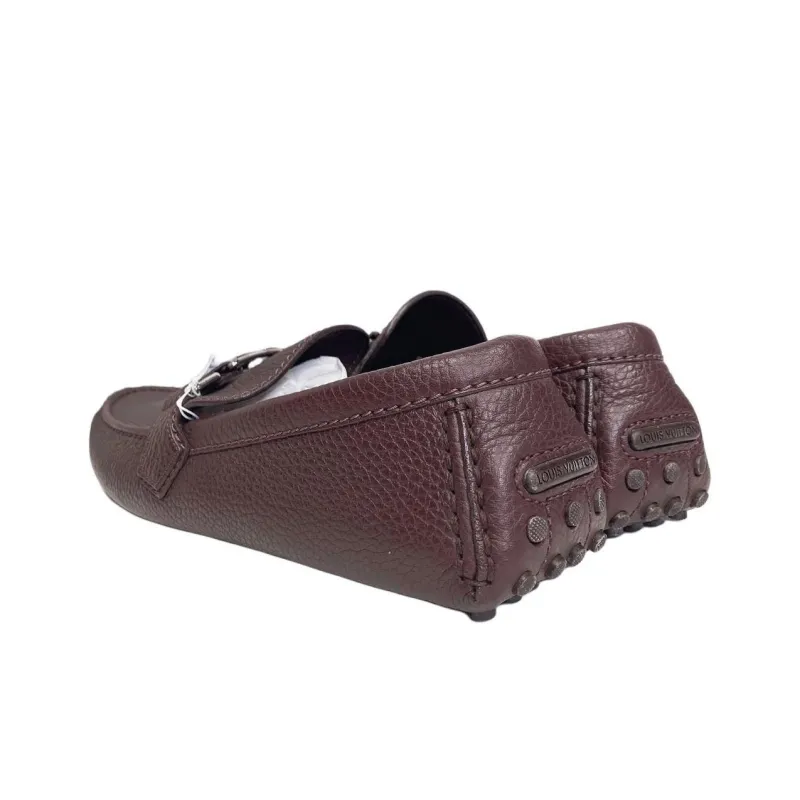 LOUIS VUITTON Gommino Loafers Men's Burgundy-4