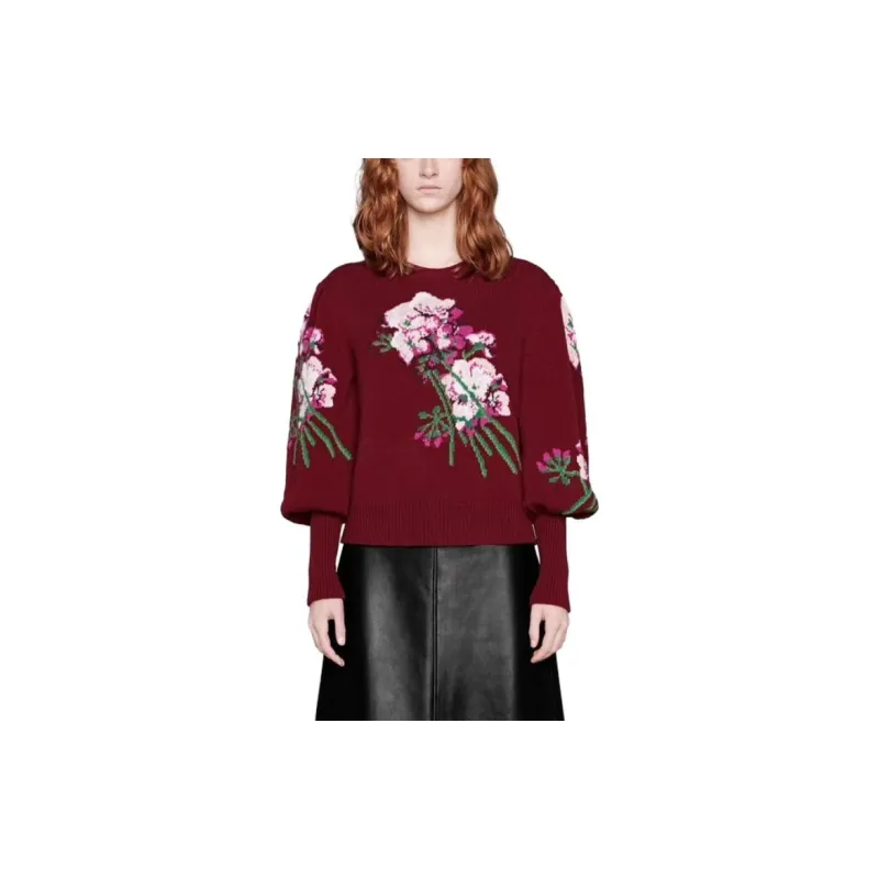 GUCCI FW23 Sweater Women's Dark Red-1