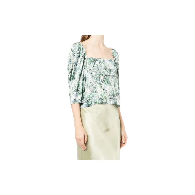VINCE Floral print Square neck Blouse-2