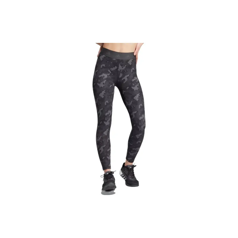 Adidas Women's Techfit Camo 7/8 Leggings Grey Six/Carbon-1