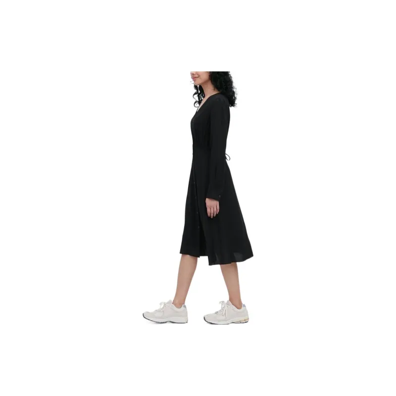 UNIQLO Long-Sleeved Dresses Women's Black-3